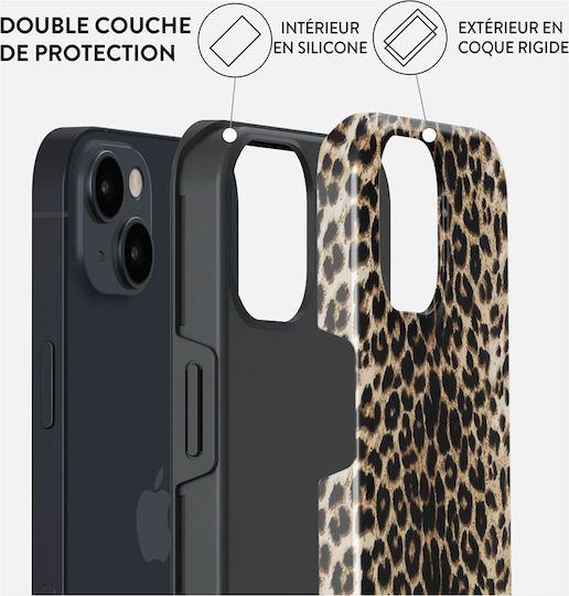 Husă Burga iPhone 15 Tough Shockproof Player Model Leopard