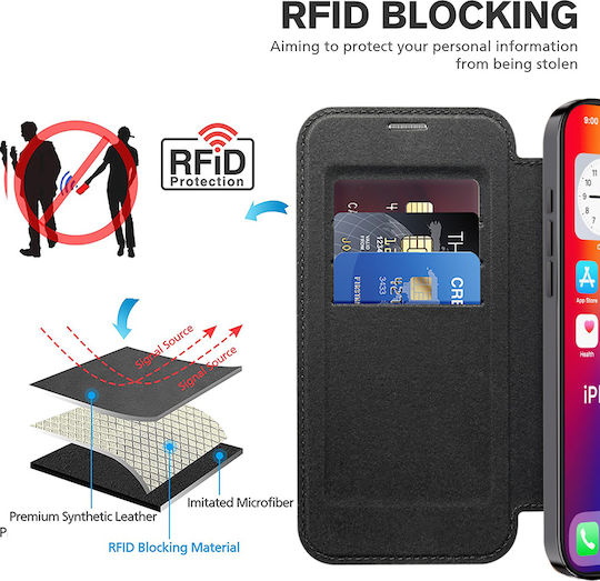 Techsuit Buchen Sie Silikon Schwarz (iPhone 17 Pro / iPhone 16 Pro)
