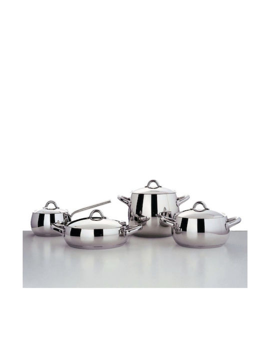 Alessi Mami Cookware Set Made of Stainless Steel Silver 4 Pieces