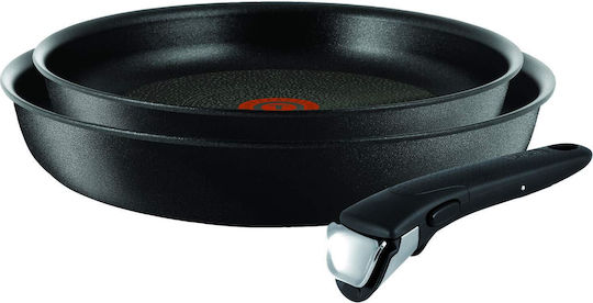 Tefal Ingenio Unlimited Σετ Τηγάνια από Αλουμίνιο Black με Αντικολλητική Επίστρωση 2 Σκευών