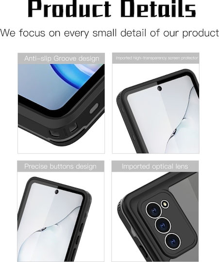Redpepper Shockproof Waterproof 360 Full Cover Πλαστικό Αδιάβροχο Μαύρο (Galaxy Note 20)