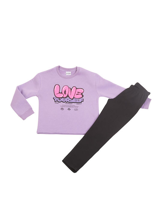Kinder-Set mit Leggings Winter 2Stück Lilac "love