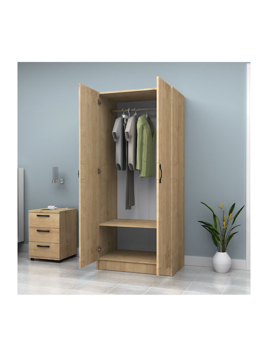 Doppeltür Kleiderschrank Vivian Natural Beech 80x51.8x181cm