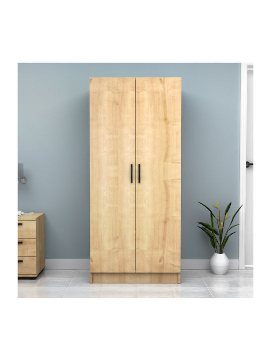 Doppeltür Kleiderschrank Vivian Natural Beech 80x51.8x181cm