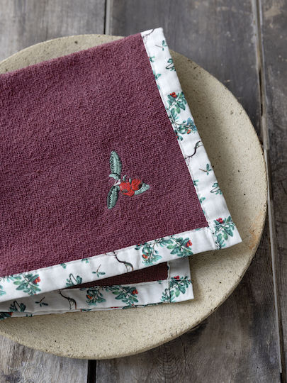Nima Cranberry Love Towel from 100% Cotton in Red Color 40x40cm Nima Cranberry Love Towel from 100% Cotton in Red Color 40x40cm