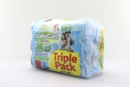 BabyCare For All Μωρομάντηλα χωρίς Οινόπνευμα & Parabens 3x54τμχ