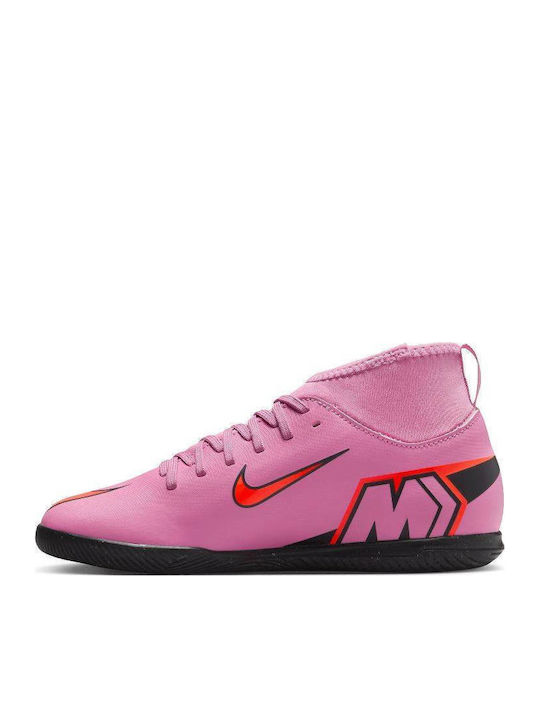 Jr Mercurial Superfly 10 Club IC FQ8320 600 Kids Soccer Cleats Indoor Magic Flamingo / Total Crimson / Black