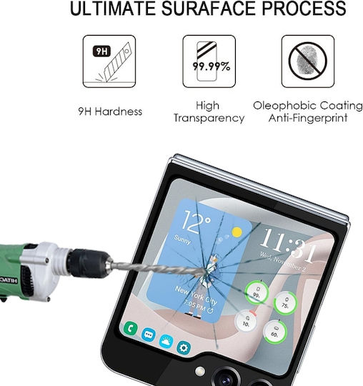Vollkleber Vollflächig gehärtetes Glas Schwarz (Samsung Galaxy Z Flip 5)