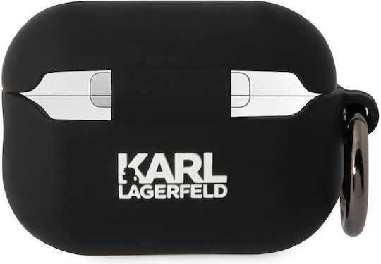 Karl Lagerfeld Choupette Head 3D Silicone Case with Keychain Black for Apple AirPods Pro 2