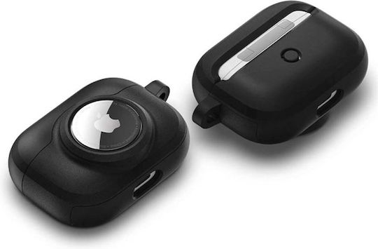 Spigen Tag Armor Duo Θήκη Σιλικόνης με Γάντζο σε Μαύρο χρώμα για Apple AirPods Pro