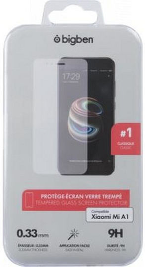 Bigben Connected Tempered Glass Screen Protector Xiaomi Mi A1 Smudge Proof Transparent