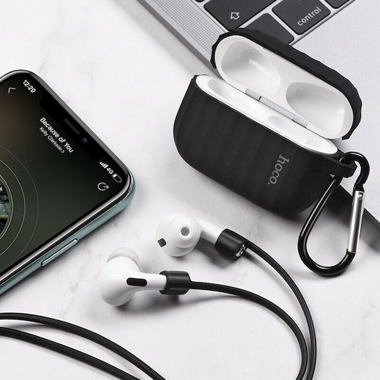 Hoco WB20 Fenix Liquid Silicone Case with Keychain Black for Apple AirPods Pro