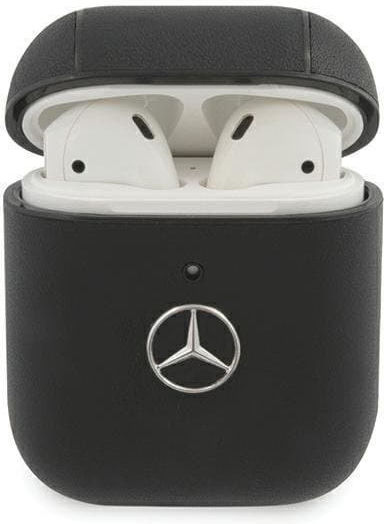 Mercedes-Benz Leather Case Θήκη Δερμάτινη σε Μαύρο χρώμα για Apple AirPods 1 / AirPods 2