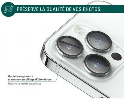 Протектор За Камера Force Glass iPhone 15 Pro/15 Pro Max/14 Pro/14 Pro Max Ултра Устойчив Сребърен