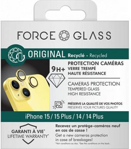 Force Glass Camera Protector Iphone 15/15 Plus 14 14 Plus Original Ultra-resistant Gold