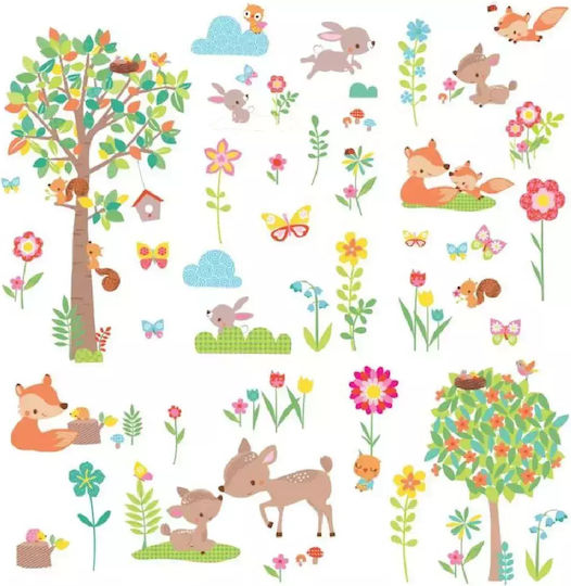 RoomMates Decor Детска стикерна за стена Стена Forest Animals 39бр
