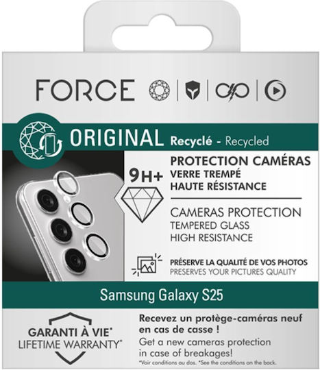 Protector Lentilă Cameră Force Glass Samsung Galaxy S25 Ultra Rezistent Transparent