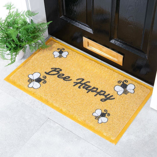 Artsy Mats Πατάκι Εισόδου Be Happy Κίτρινο 70x40εκ. -AMDMW-BEEHAPPY-7040 Κίτρινα