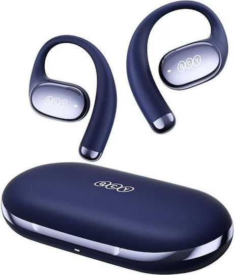QCY Crossky R70 Open Ear Bluetooth Handsfree Earphones with Sweat Resistance and Charging Case Blue