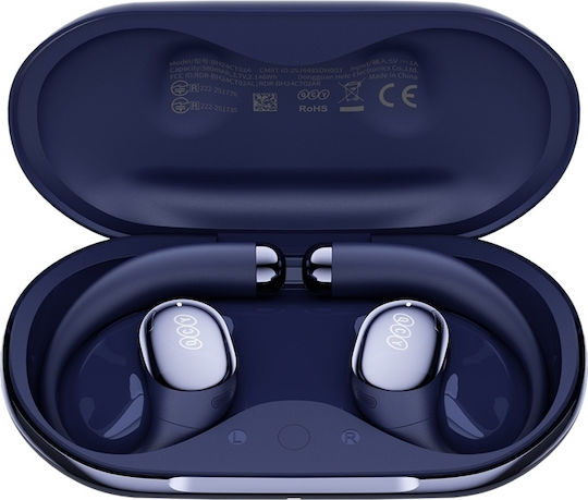 QCY Crossky R70 Open Ear Bluetooth Handsfree Earphones with Sweat Resistance and Charging Case Blue