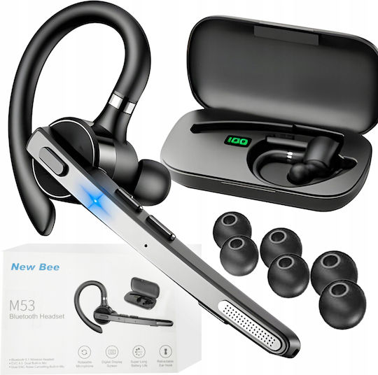 NewBee M53 In-ear Bluetooth Handsfree Cască cu Carcasă de Încărcare Negru
