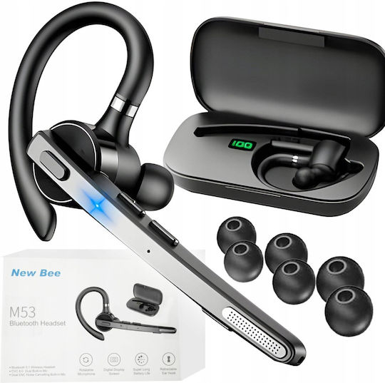 NewBee M53 In-ear Bluetooth Handsfree Cască cu Carcasă de Încărcare Negru