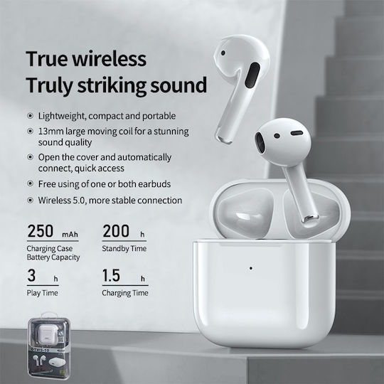 Remax TWS-10i Earbud Bluetooth Handsfree Ακουστικά με Αντοχή στον Ιδρώτα και Θήκη Φόρτισης Μαύρα