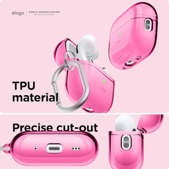 Elago Hang Case Silicone with Hook Neon Hot Pink for Apple AirPods Pro 2