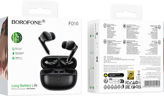 Borofone FQ10 Joyful In-ear Bluetooth Handsfree Ακουστικά με Θήκη Φόρτισης Μαύρα