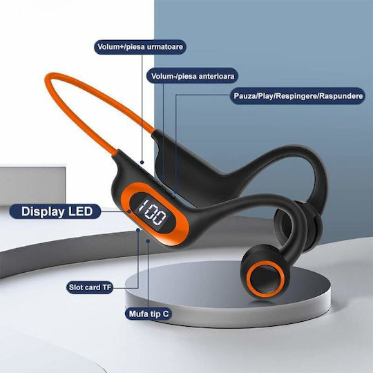 Bone Conduction Bluetooth Handsfree Earphones with Sweat Resistance MicroUSB Card Support 6D Surround