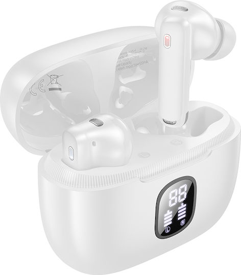 Borofone FQ7 Treasure In-ear Bluetooth Handsfree Ακουστικά με Θήκη Φόρτισης Λευκά