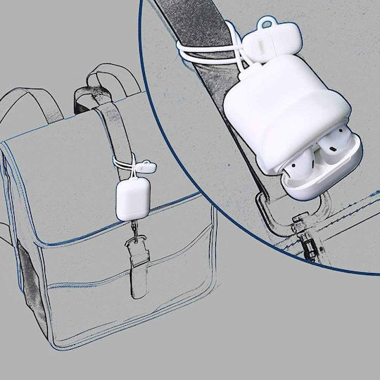 Remax RC-A6 Θήκη Σιλικόνης σε Λευκό χρώμα για Apple AirPods 1 / AirPods 2