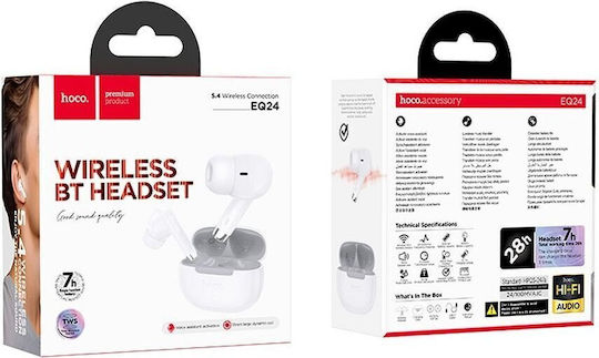 Hoco EQ24 In-ear Bluetooth Handsfree Earphones with Charging Case White