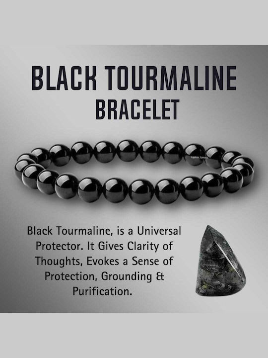 Bραχιόλι Μαύρη Τουρμαλίνη Mala Black Tourmaline Natural Stones