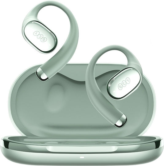QCY Crossky R70 Open Ear Bluetooth Handsfree Ακουστικά με Αντοχή στον Ιδρώτα και Θήκη Φόρτισης Πράσινα
