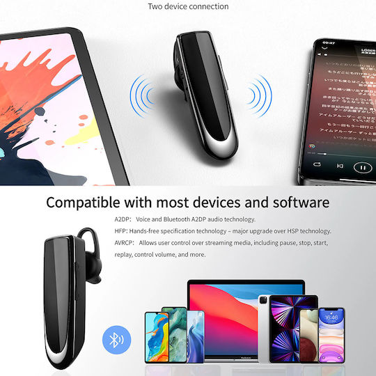 Techsuit CB1 Earbud Bluetooth Handsfree Ακουστικό Μαύρο