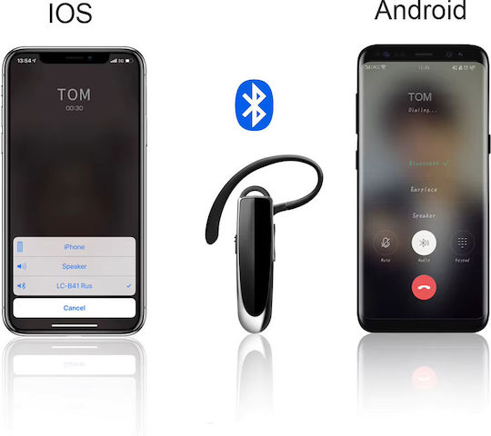 Techsuit CB1 Earbud Bluetooth Handsfree Ακουστικό Μαύρο