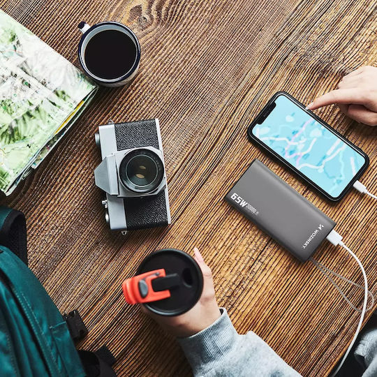 Wozinsky K65+ Power Bank 30000mAh 65W με Θύρα USB-A και 2 Θύρες USB-C Power Delivery Μαύρο