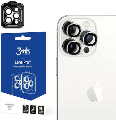 3MK Protecție Cameră Tempered Glass Silver pentru iPhone 15 Pro