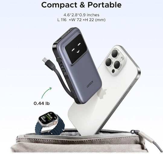 Ugreen PB511 Power Bank 10000mAh 30W με Θύρα USB-A και Θύρα USB-C Power Delivery Γκρι