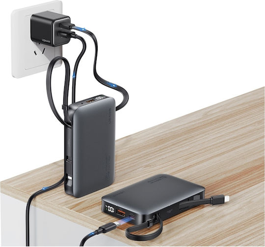 Usams XR Series CD228 Power Bank 10000mAh 20W mit USB-A Ausgangsanschlüsse und USB-C Ausgangsanschlüsse Quick Charge Weiß