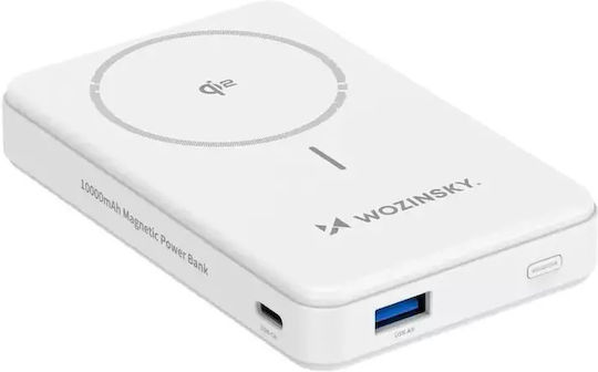 Wozinsky WLWP-10KA0Y3WS Power Bank 10000mAh 22.5W με Θύρα USB-A και Θύρα USB-C Power Delivery Λευκό
