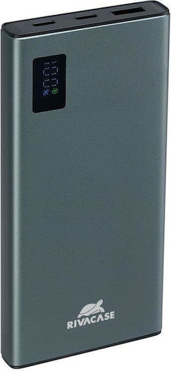 Rivacase VA1021 Външна Батерия 10000mAh с USB-A Изходен Порт и USB-C Изходен Порт Power Delivery / Бързо Зареждане Сива