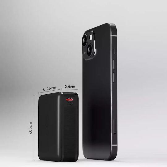 SBS NanoTube Power Bank 10000mAh 20W με Θύρα USB-A και Θύρα USB-C Power Delivery Μαύρο