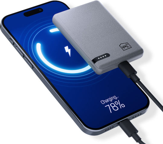 3MK Pocket Power Bank 5000mAh 12W mit USB-C Anschluss Gray