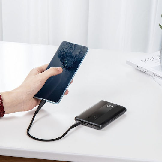 Forcell F-Energy P10k1 Power Bank 10000mAh 22.5W with 2 USB-A Ports and USB-C Port Power Delivery / Quick Charge 3.0 Black