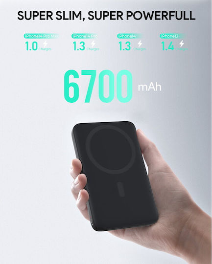 Aukey PB-MS01 MagSafe Power Bank 6700mAh 20W with USB-C Port Black