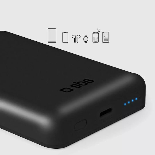 SBS MagSafe Power Bank 5000mAh 5W με Θύρα USB-C Μαύρο