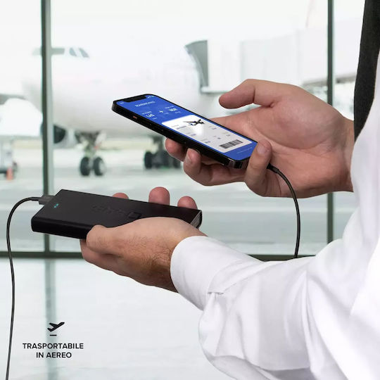 SBS Power Bank 10000mAh 20W με 2 Θύρες USB-A και Θύρα USB-C Power Delivery Μαύρο