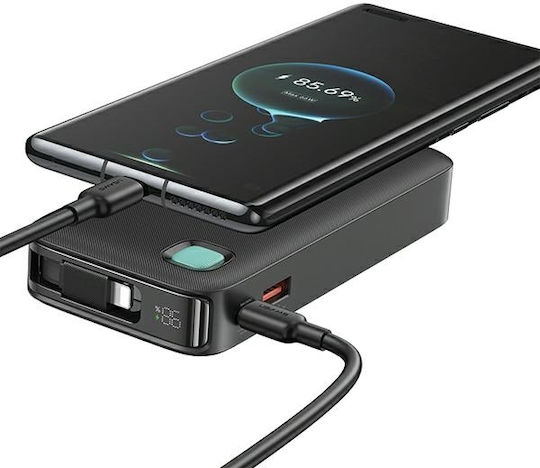 Usams CD225 Power Bank 10000mAh 20W με Θύρα USB-A και Θύρα USB-C Power Delivery Μωβ